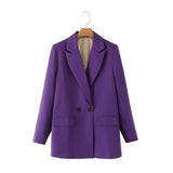 And Summer 2024 New Simple Loose Double-Breasted Suit Jacket New Suit For Women In Spring And Autumn-Outfit