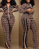 Autumn And Winter Independent Station Printing Trend Fashion Women's Wear 2-Piece Set From Stock-Outfit
