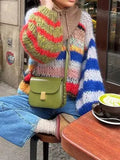 And Autumn 2025 Women's Comfortable Casual Round-Neck Loose Bump Striped Knitted