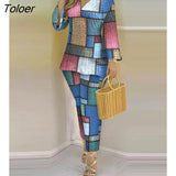 Print Women's Sets Casual Suit Spring Summer Long Sleeve Loose Top Slim Pencil Pants 2 Pieces Set 2023 Lady Outfits
