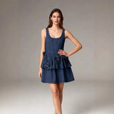Explosion Women's Flower Temperament Sleeveless Denim