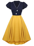 Formal V-Neck Short Sleeve Vintage Prom