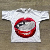 Men's T-Shirt Y2K Cotton Man Harajuku Street Hip-Hop Big Eyes Mouth Pattern Printing Super Classic-Outfit
