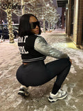 Basic Payment Casual Coats Women Y2k Baseball Vintage Button Crop Jacket Female Back Letter Embroidery Streetwear Top-Outfit