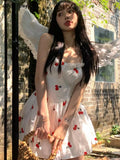 Elegant Sexy Dress Women Summer Sweet Party Mini Dresses Casual Designer Chic High Waist Holiday Strap Dress Famale
