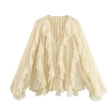 Homemade New Women's Classic Fashion Collection Stacked Decorative Shirt