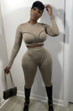 Party Sexy Fitted Crop Top and Pants 2PC
