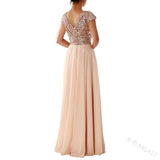 Spring And Summer New Dress Wishv Neck Chiffon Splicing Evening Dress Women's
