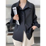 Pocket Front White Shirt Women's 2022 Spring New Design Back Button