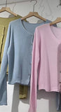 Spring And Autumn New Korean Simple Knitted Cardigan Omnipotent Solid Color V-Neck Long-Sleeved Blouse-Outfit