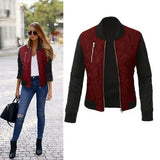 Winter Leisure Fashion Solid Women Jacket O-neck Zipper Stitching Quilted Bomber jacket 2019 New Women