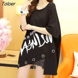 Womens T Shirt Irregular Short Sleeve T-shirt Summer Trend Loose Mid-length Top Fashion Design Oversized Thin Half Sleeve
