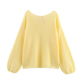 Homemade New Women's Classic Oceanic Back Buttered Knitted