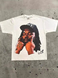 Men's T-Shirts Retro Portraits Print Short-Sleeved T-Shirts Y2k Gothic Harajuku Hip-Hop Couple Relaxed-Outfit