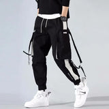 Men's Autumn And Winter Loose Tide Brand Ruffian Handsome Ins Hip-Hop Hip-Hop Wide-Legged Pants With Many Pockets-Outfit