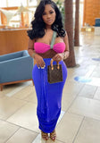 Solid Color Bandeau Bra and Long Skirt Two Piece
