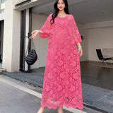 Lace Dress New French Retro Heavy Industry Hollow Hook Loose Thin Temperament Dress