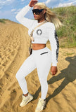 Casual Print Fitted Crop Top and Pants