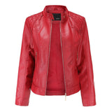 Women Faux Leather Jacket 2021 Ladies Solid With Belt Zipper Biker Coat Female Pu Streetwear Oversized Casual