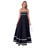 Summer Slings Low-Square Collar Layered Flowing Beach Holiday Party Long