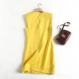 New Solid Color Sleeveless Dress In The Autumn Of 2023-Outfit