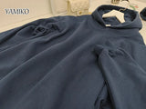 2023 Autumn Winter Sweatshirt For Women Letters Printed Navy Blue Hoodie Fleece Warm Long Sleeve Hooded Pullovers Tops-Outfit