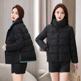 New Autumn And Winter 2024 Free Wash Bright Face Small Fragrant Wind Cotton-Padded Clothes Female Short Small Fashion Slim Warm Coat-Outfit