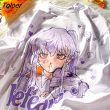 Kawaii JK Pullovers Basic Japanese Fashion Anime Girl Print Long Sleeve Tops 2021 Autumn New Fashion Large 2XL Teens