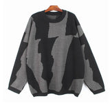 Blue Big Size Knitting Sweater Loose Fit Round Neck Long Sleeve Women Pullovers New Fashion Autumn Winter 2022
