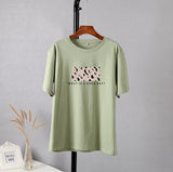 Leopard Printed T Shirt Women 100% Cotton Oversized Gothic Graphic Female Soft Tops Harajuku Loose Cusual Tees
