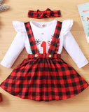 Baby Girl Christmas Print Two Piece Skirt Set with