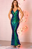 Sequins Straps Long Mermaid Evening