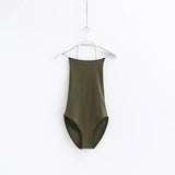 Casual U Cutout Backless Strap Cotton Bodysuit Femme Teddy Bodycon Rompers Womens Summer Jumpsuit Overalls Mujer