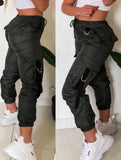 New Military Green Leisure Sports Ribbon Bag Trousers In Stock-Outfit