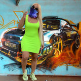 Ladies' Summer Solid Color Vest Dress Casual Dress Independent Station-Outfit