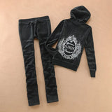 2021 Women's Brand Velvet Fabric Tracksuits Velour Suit Women Tracksuit Hoodies And Pants Fat Sister