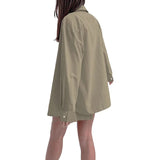 Piece Sets Women Outfits Harajuku Spring Fall Clothes Solid Color Loose Long Sleeve Button-up Shirt Casual High Waist Short-Outfit