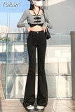 2023 Women Jean Flare Pants Korean Fashion Plus Slim High Waist Bell Bottoms Pants High Strecth Trousers For Female