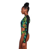 One Piece Print Bikini Long Sleeve