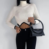 Autumn And Winter Explosion Of Women's High-Collar Irregularly Swing Short Sweater