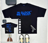 Street Pistol Trend New Front And Rear Printing T-Shirt Gothic High Street Short-Sleeved Round Collar