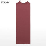 Seamless Nude Slip Dress 2023 Summer Women Adjustable Strap Sexy Vestidos Stretchy Bodycon Slim Midi Dress