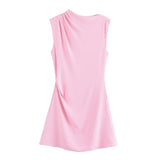 Homemade New Women's Classic Chopless Sleeveless Round-Neck Mini Dress