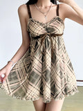 Print Bow Tie Sling Sling Sexy Babes Lace Spliced
