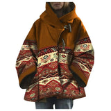 Winter Wish Amazon Ebay Autumn And Winter New Lady Loose Retro Print Wool Coat 5 Color 8