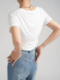 Skinny Summer T Shirt For Women Short Sleeve Print Colorblock Slim T Shirts Female Clothing 2022 Fashion New