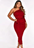 One Shoulder Scrunch Long Party