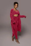 Sexy Vest And Long Slevee Coat And Pant 3 Piece