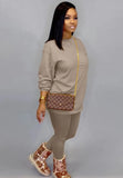 Casual O-Neck Basic Shirt and Pants 2PC