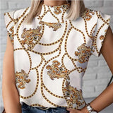 Simple Lip Pattern Collar Lady Shirt Tsets Commuting Short-Sleeved Tops
